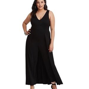 Torrid Special Occasion Ponte Maxi Jumpsuit BLACK Sz 18